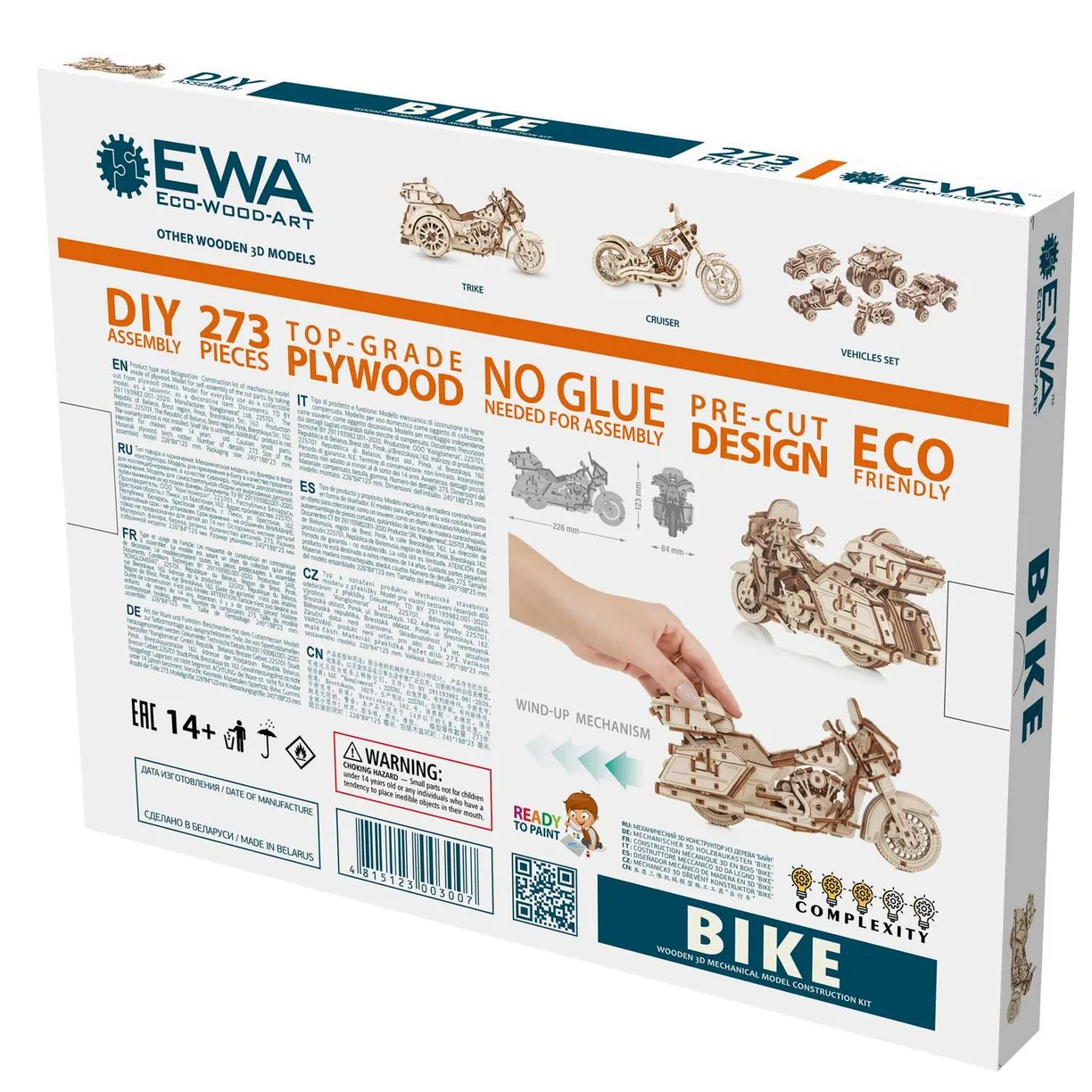 Конструктор деревянный 3D EWA Мотоцикл Байк