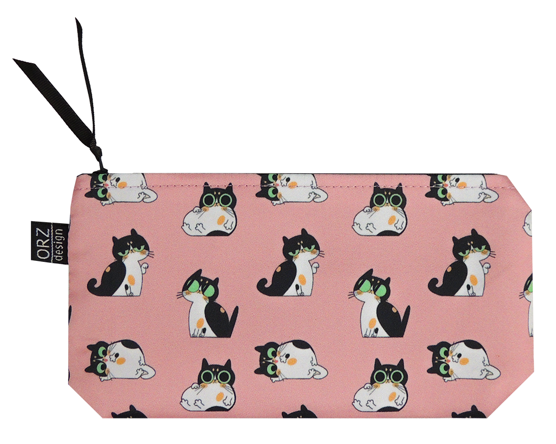 Косметичка Коты мультяшные на розовом