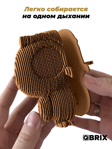 Картонный 3D конструктор Qbrix - Сова с глазками