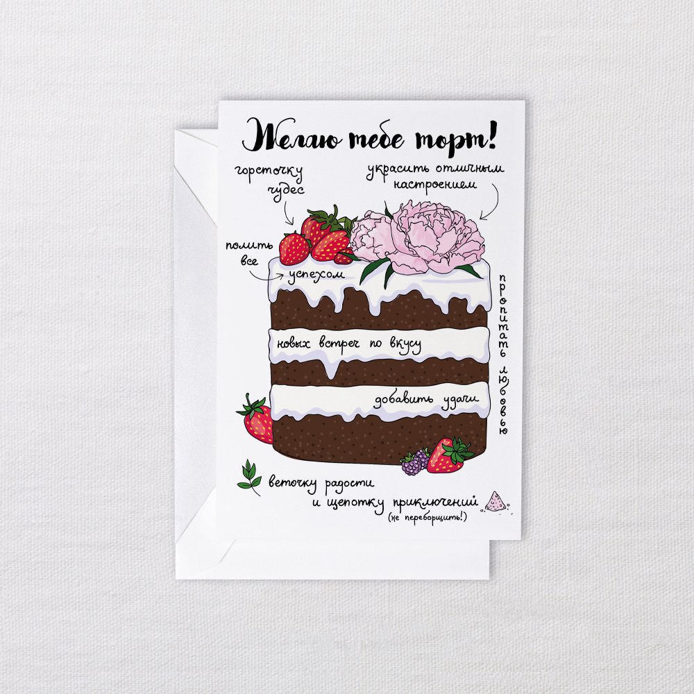 Открытка Торт