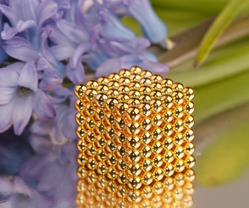 Куб из магнитных шариков 6 мм, золотой, 216 элементов