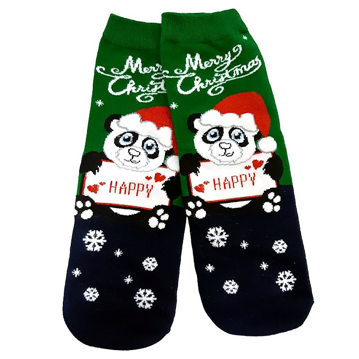 Носки Панда поздравляет (синий/зеленый), 35-38