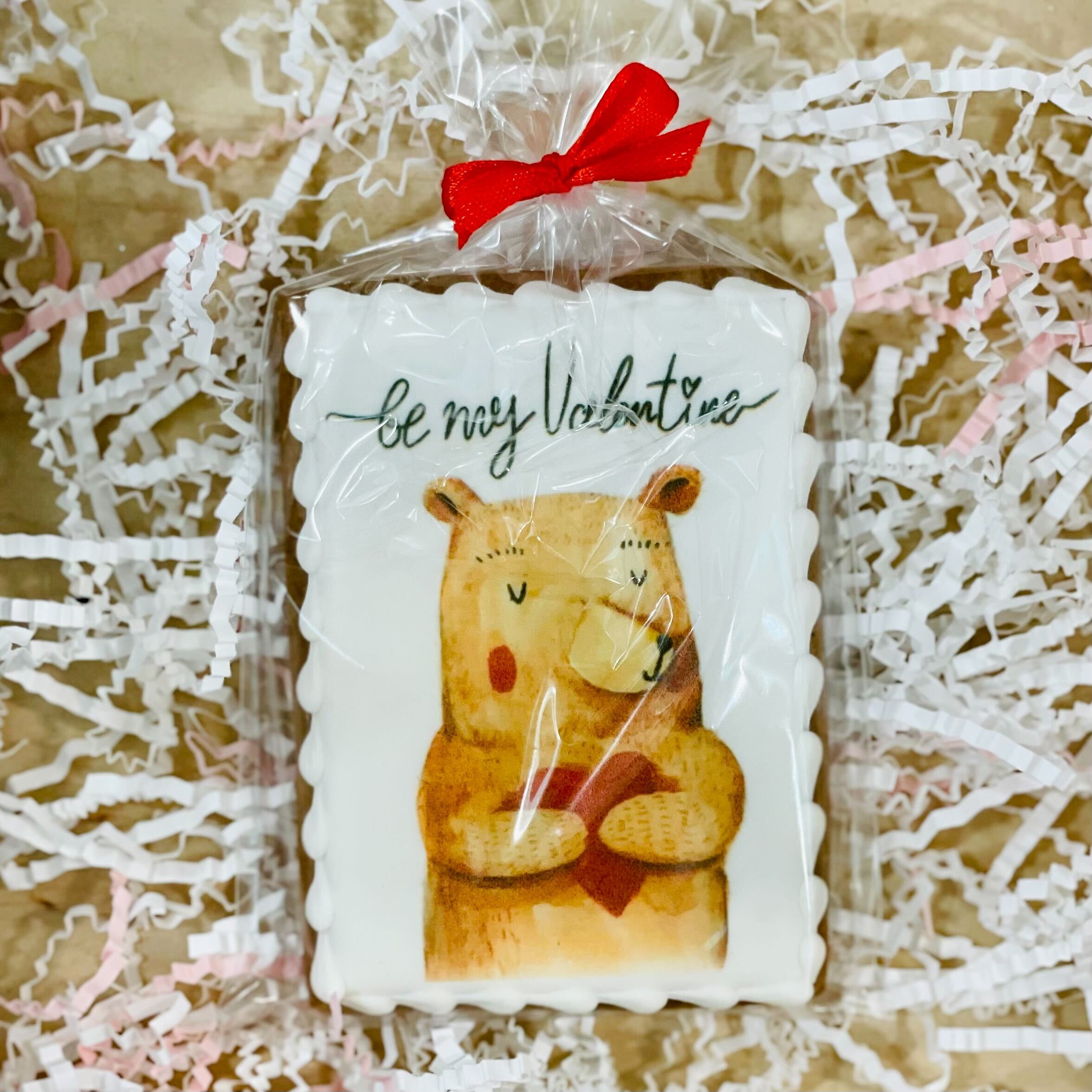 Имбирный пряник Открытка Be my Valentine