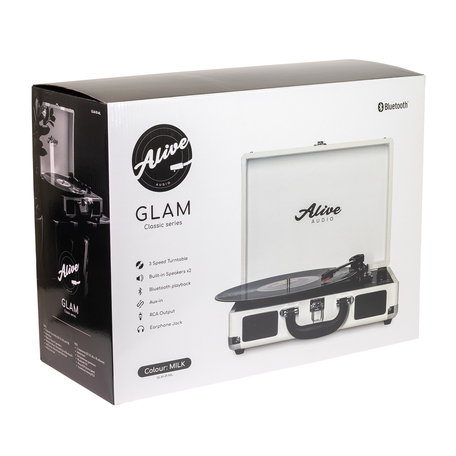 Виниловый проигрыватель Alive Audio Glam Milk c Bluetooth