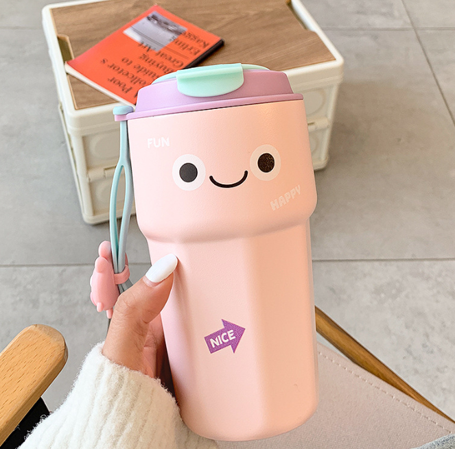 Термокружка Funny face (pink), 500 мл.