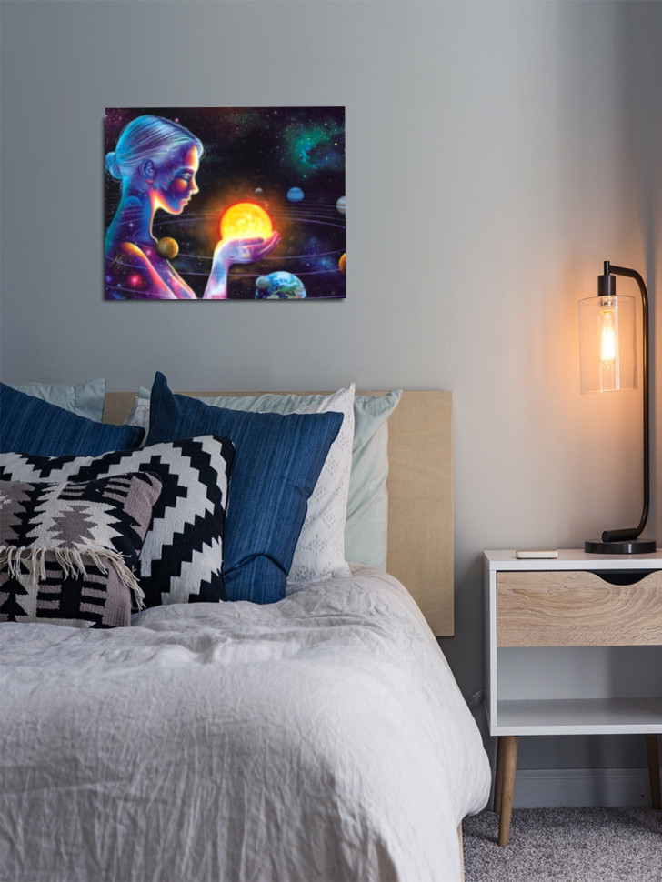 Алмазная мозаика Солнечная система на ладони 40х50 см