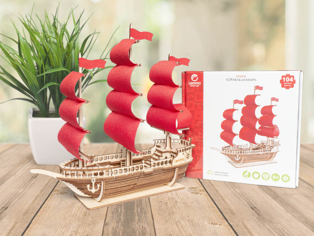 Сборная модель из дерева Lemmo Корабль Ламар
