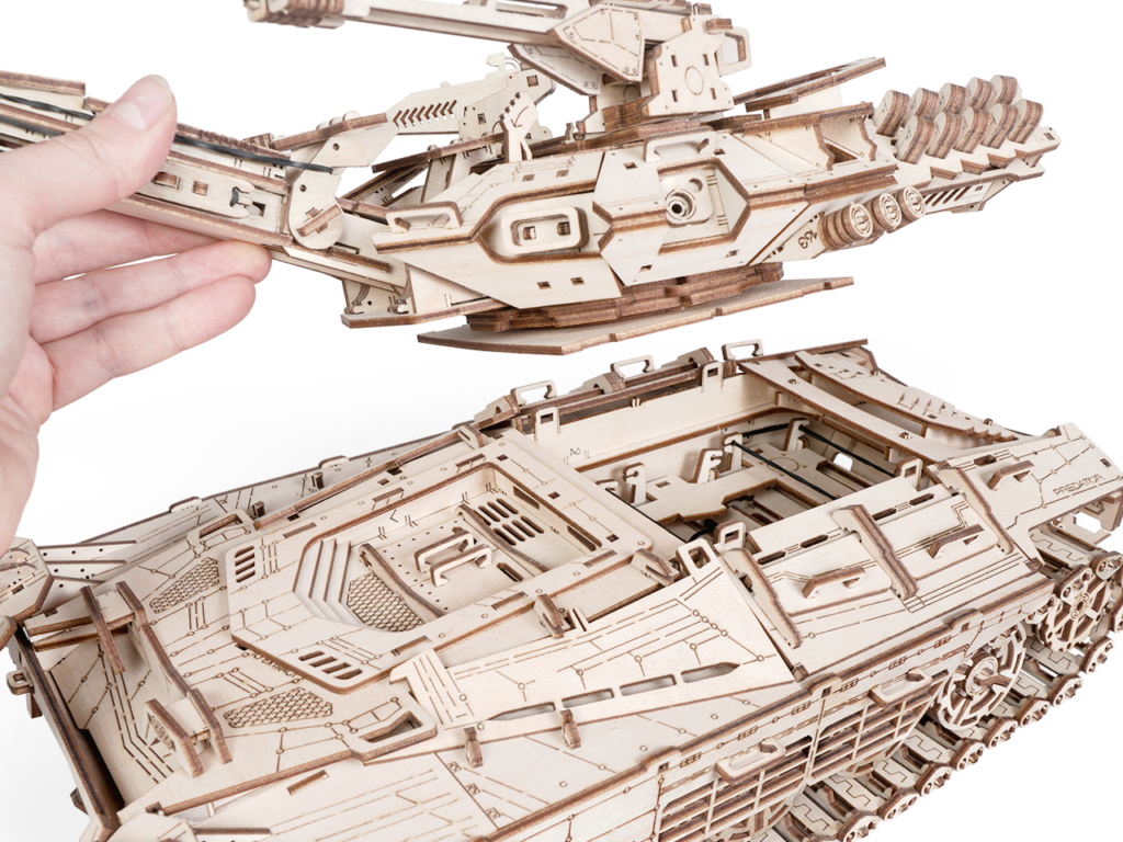 Деревянный конструктор танка Lemmo Хищник