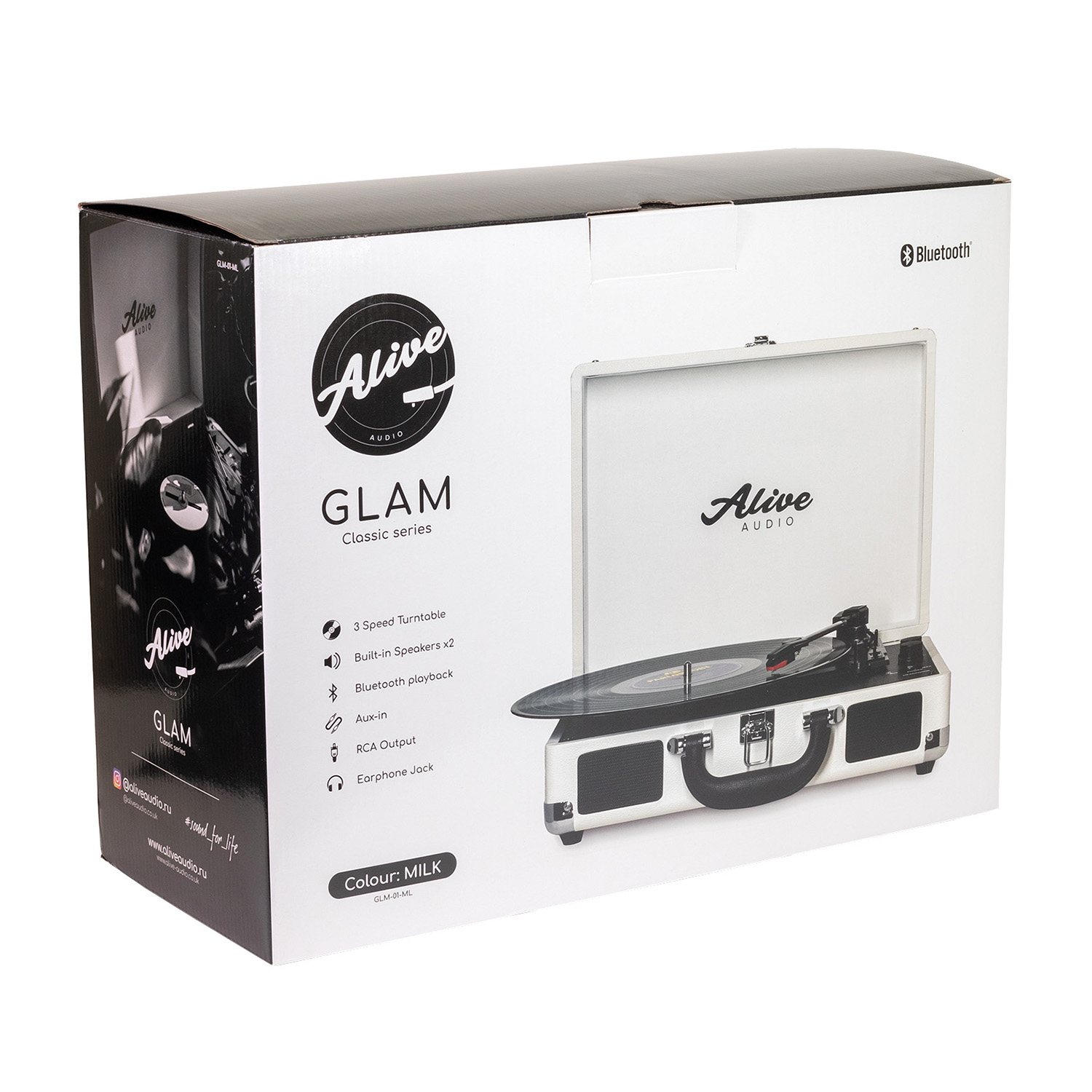 Виниловый проигрыватель Alive Audio Glam Milk c Bluetooth
