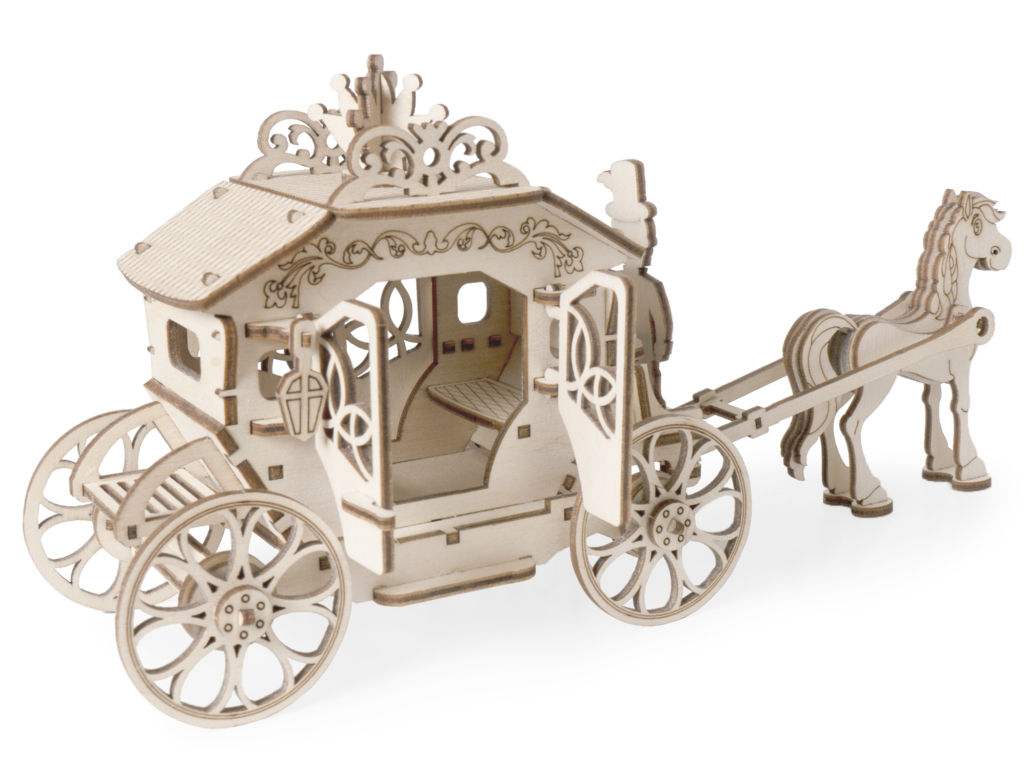 Конструктор 3D деревянный подвижный Lemmo Карета