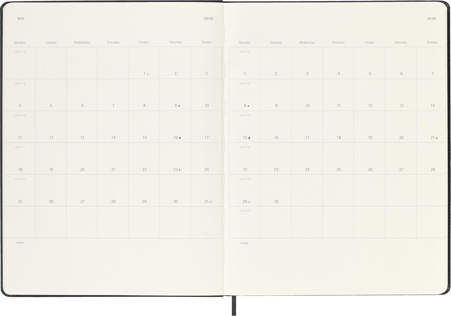 Еженедельник Classic Wknt XL черный 2026