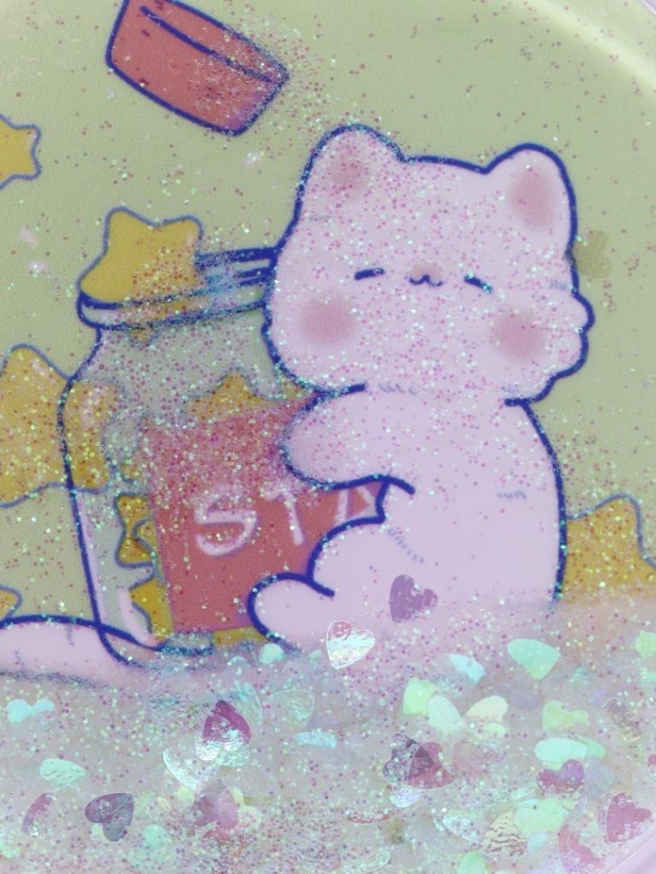 Зеркало шейкер Сute kitten and stars (зеленое)