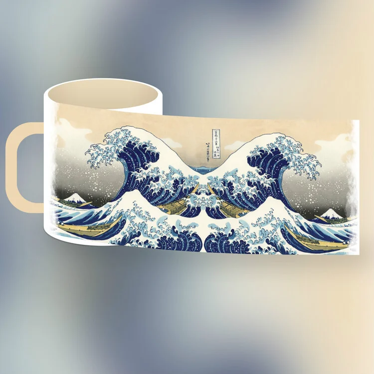 Кружка Большая волна в Канагаве (бежевая), 330 мл. (72640)
