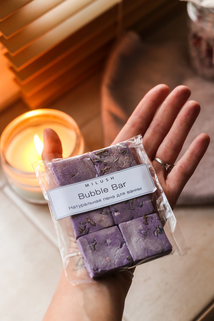 Твердая пена для ванны Milush Лаванда