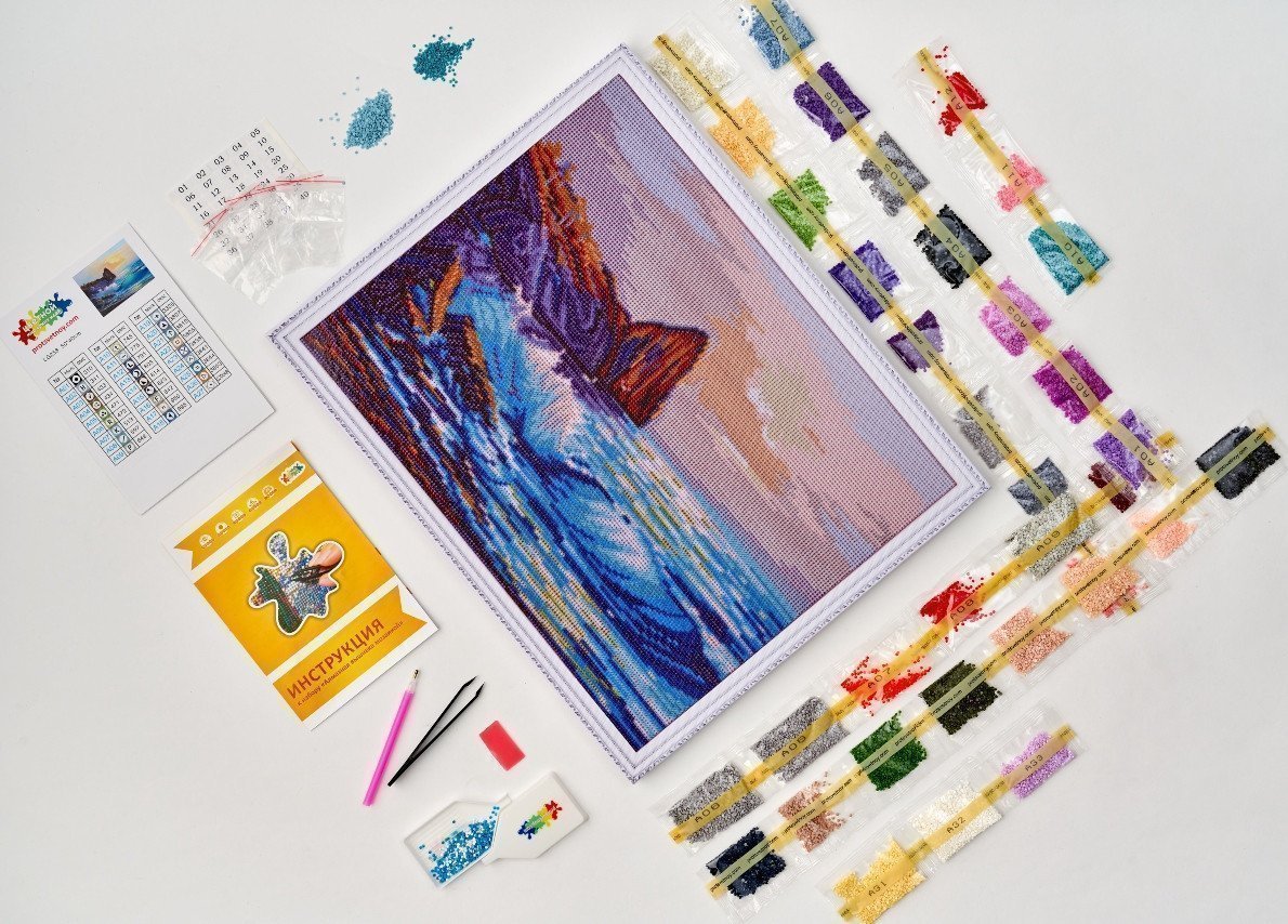 Алмазная мозаика Береговые ландшафты 40х50 см