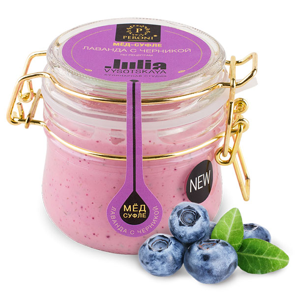 Мед-суфле Лаванда с черникой, 250 гр.
