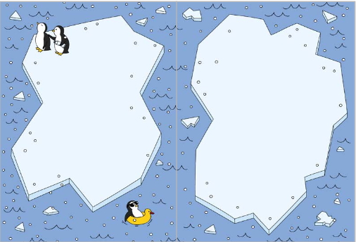 Открытка НГ. Пингвины