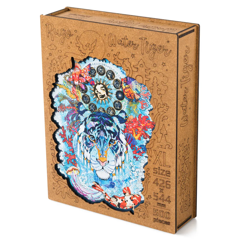 Деревянный пазл Водяной Тигр XL 43х54 см, 500 деталей