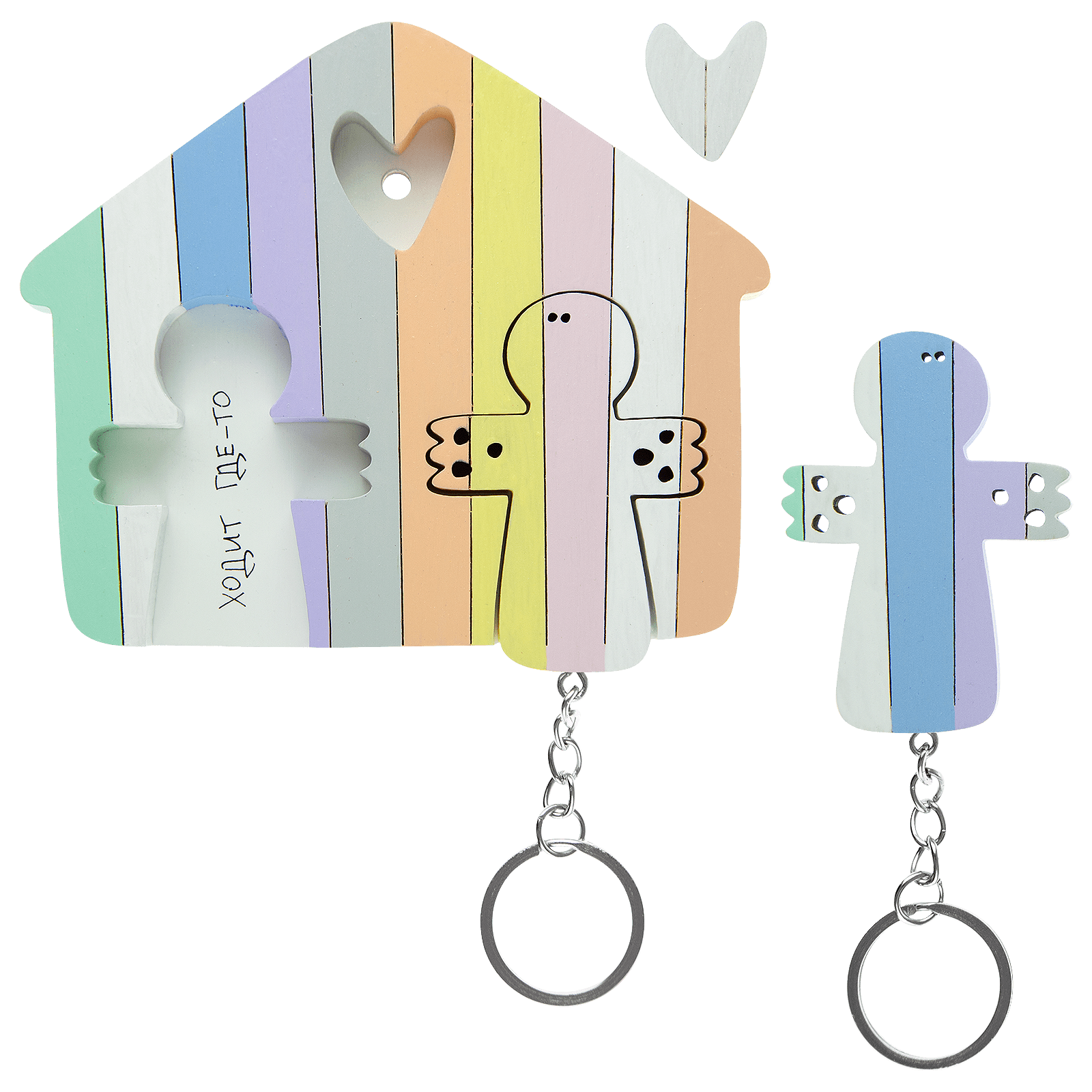 Ключница двойная Ангелы (пастель)