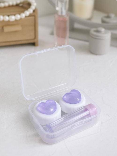 Контейнер для линз Glass heart (purple)
