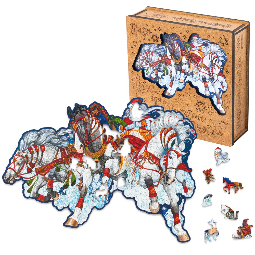 Деревянный пазл Тройка 37х27 см, 199 деталей