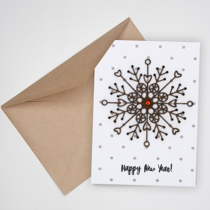 Открытка Happy New Year! (Снежинка)