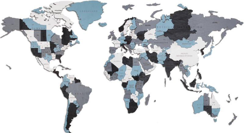 Образец Деревянная Карта Мира настенная EWA (дымчатый) S 