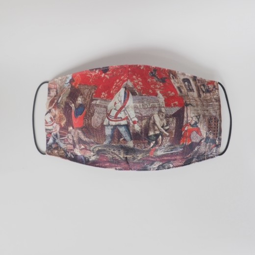 Маска многоразовая Крокодил на красном фоне