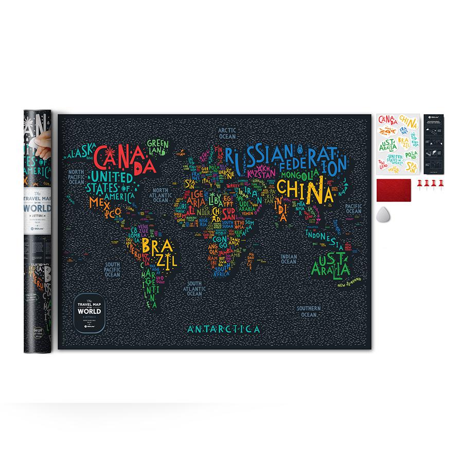 Карта Travel Map Letters World