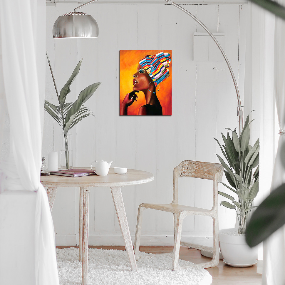 Алмазная мозаика Портрет африканки 50х65 см