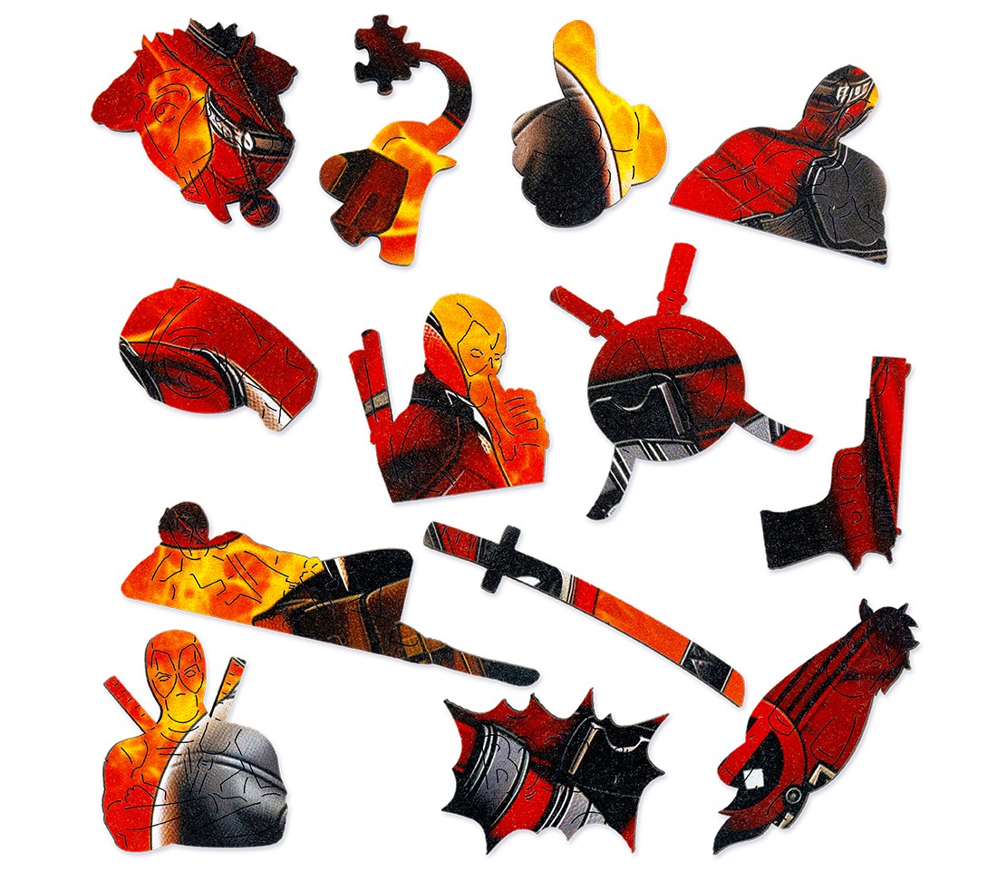 Деревянный пазл Дэдпул