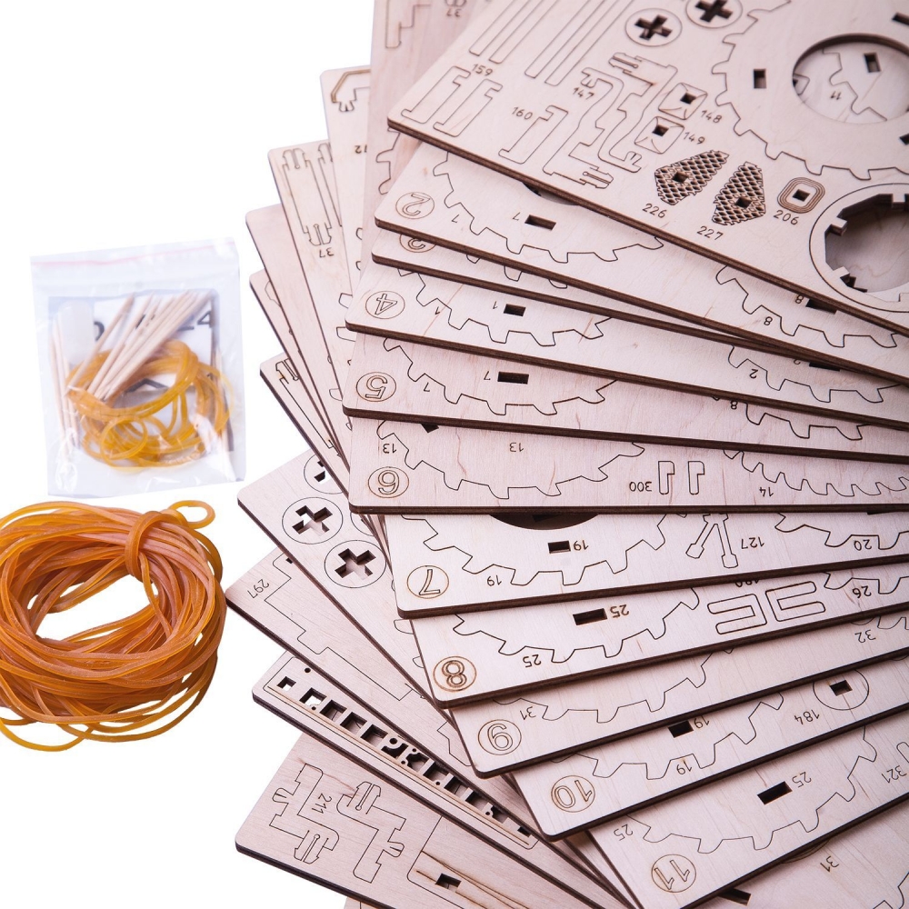 Конструктор деревянный 3D EWA Трактор Кировец К-7М