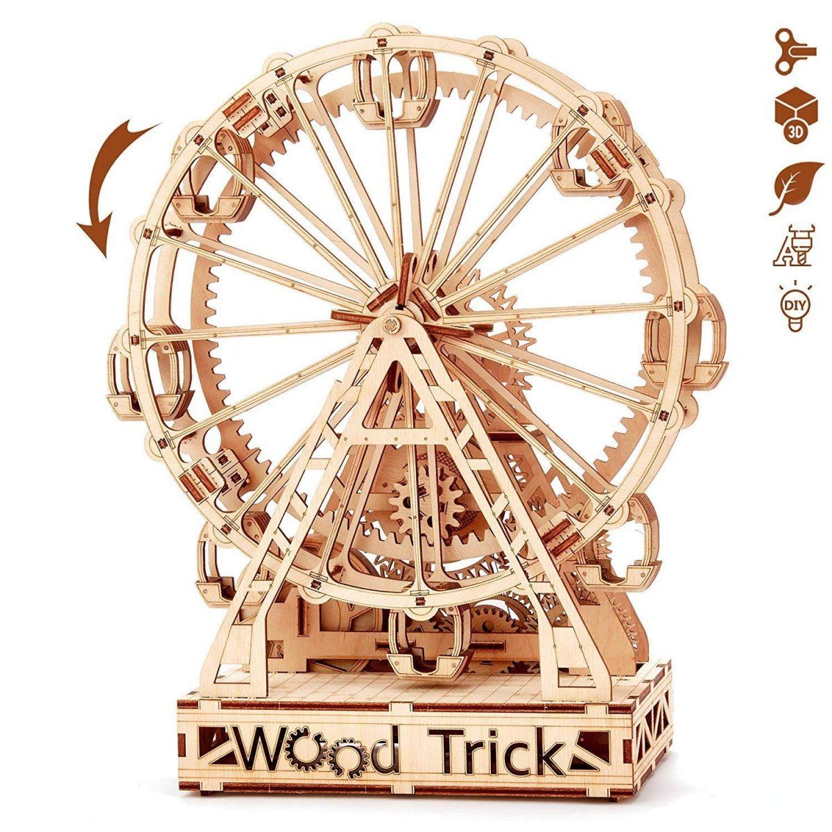 Механическая сборная модель Wood Trick Механическое колесо обозрения