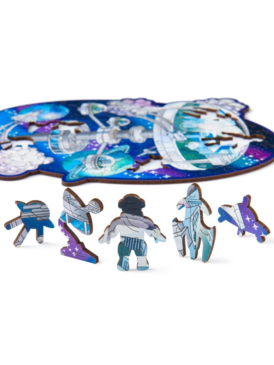 Деревянный пазл Космическая Станция Т 