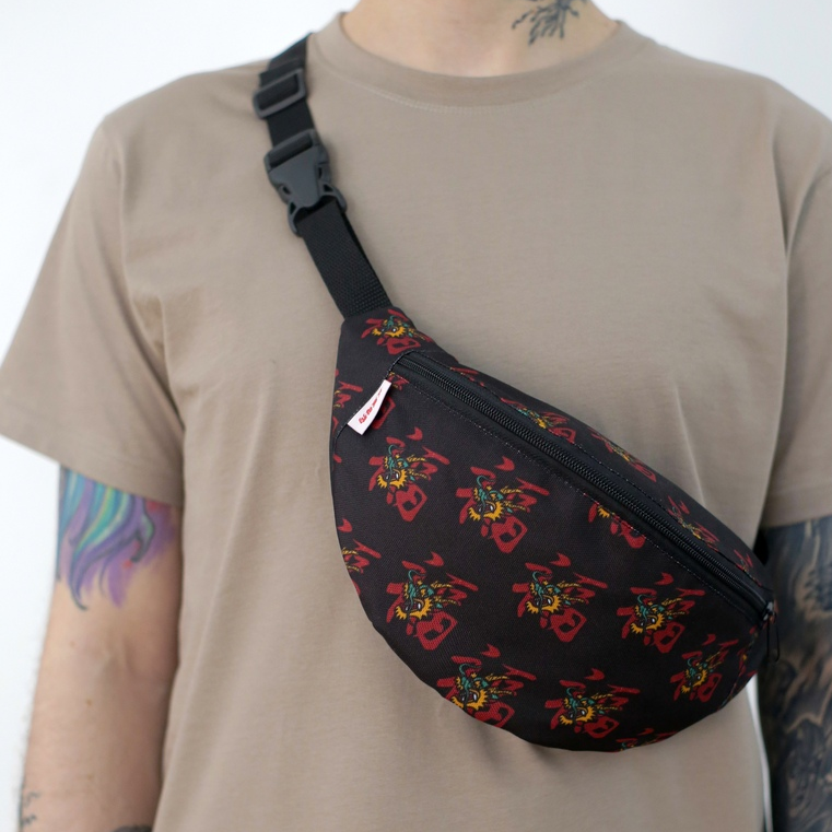 Поясная сумка Oldy (черный, дракон)