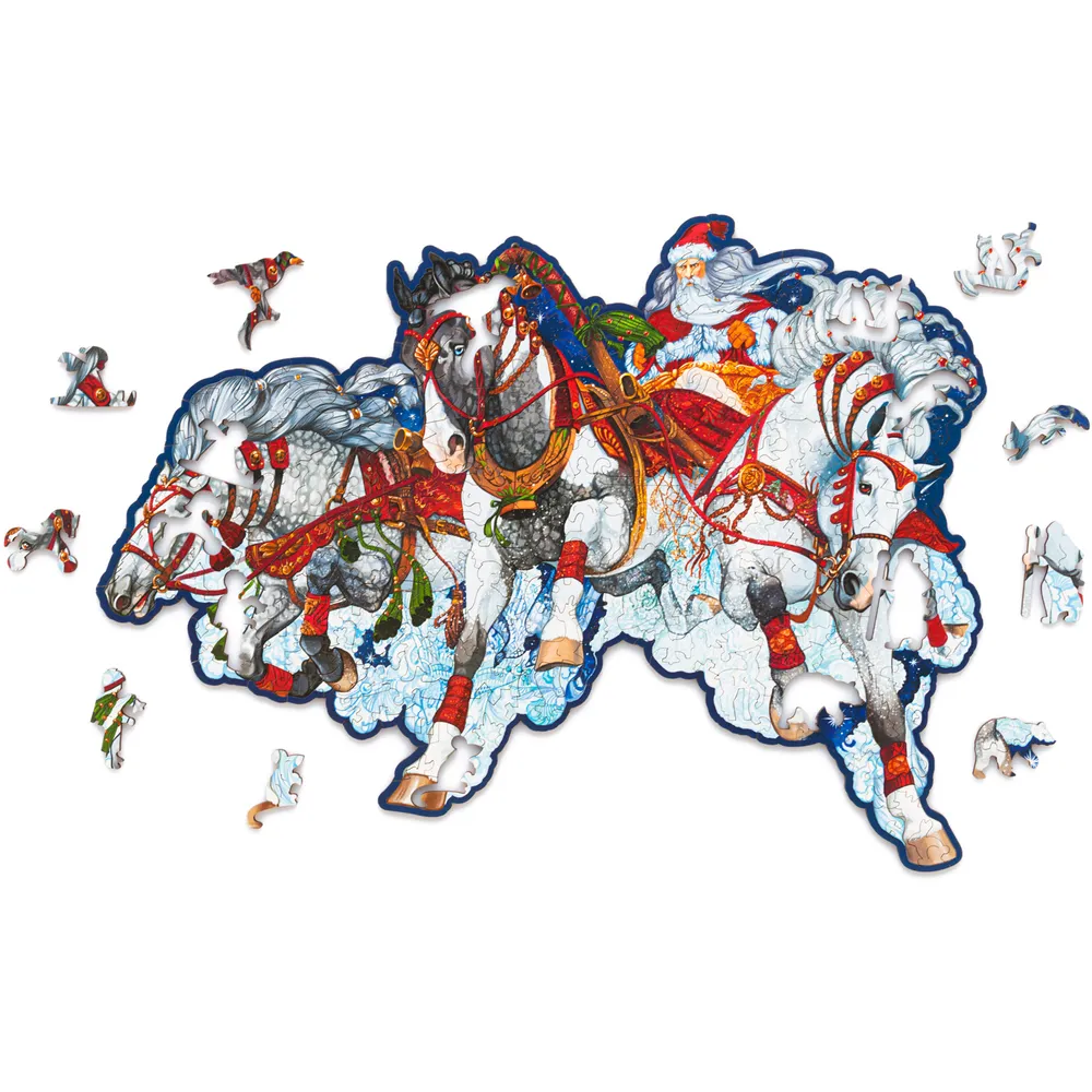 Деревянный пазл Тройка 37х27 см, 199 деталей