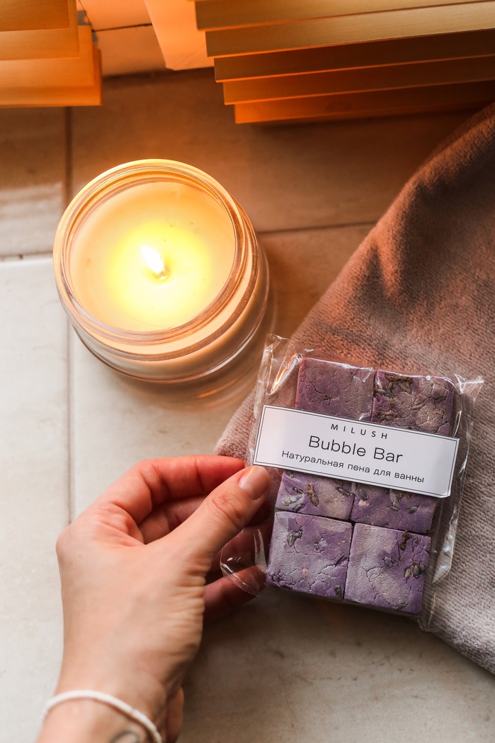 Твердая пена для ванны Milush Лаванда
