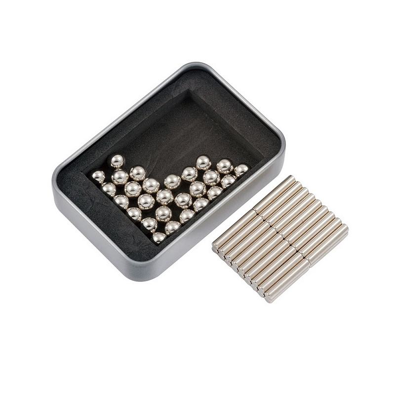 Магнитный конструктор мини Шарики и Цилиндры, сталь