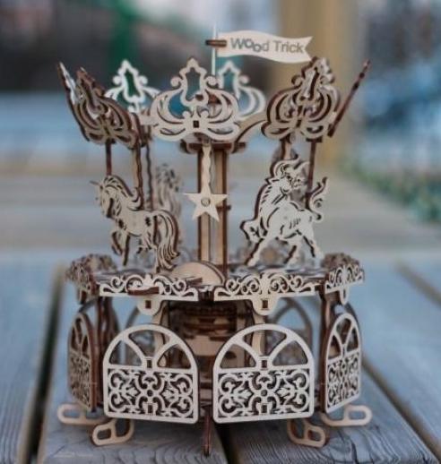 Механический 3D-пазл из дерева Wood Trick Карусель