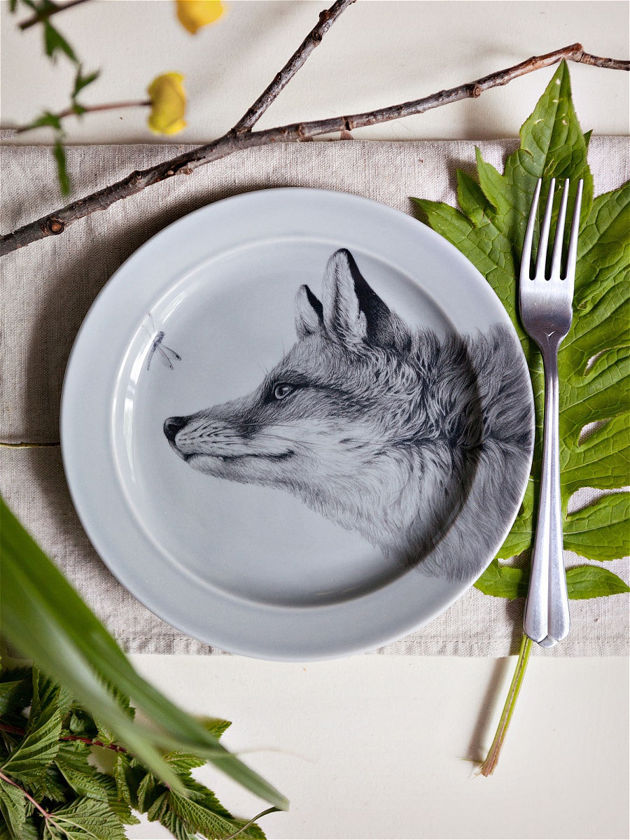 Тарелка Лиса и стрекоза 20 см