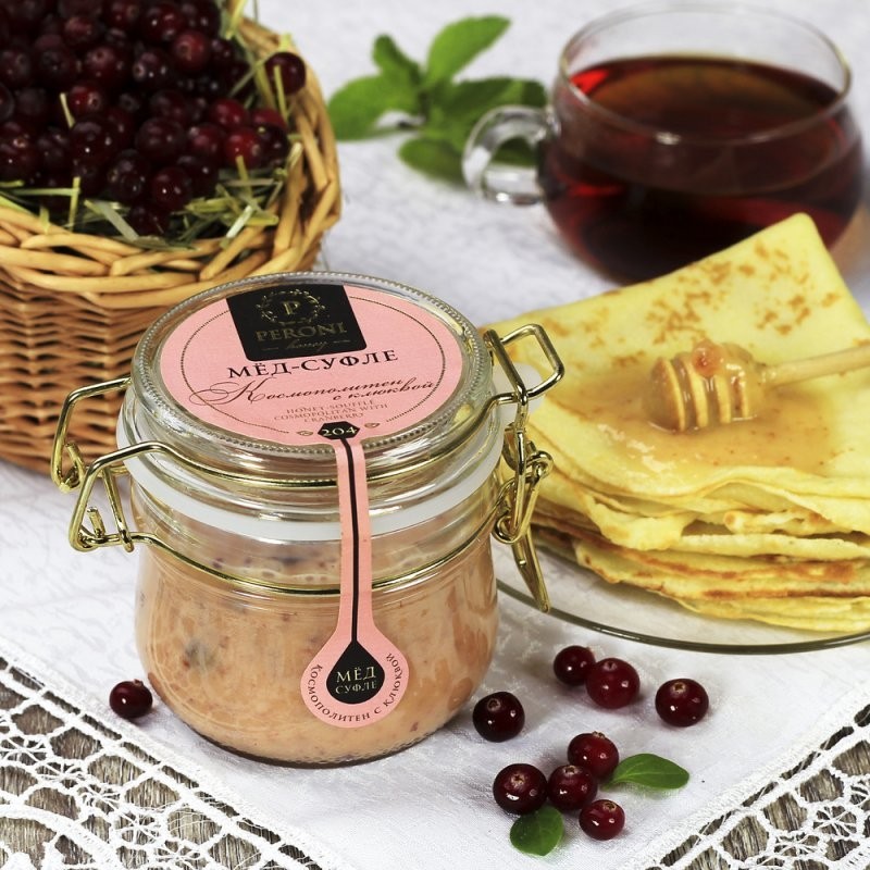 Мед-суфле Космополитен с клюквой, 250 гр.