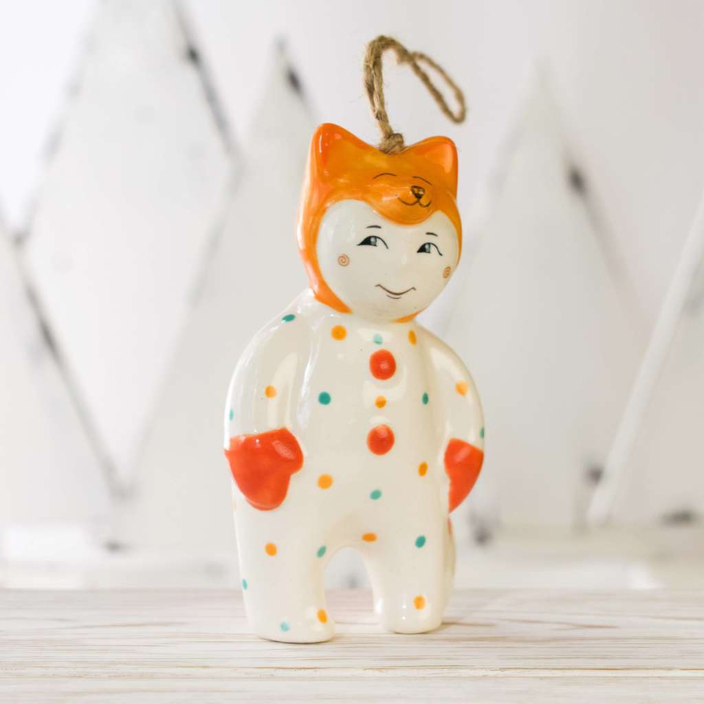 Керамическая игрушка Малыш в костюме Лисенка