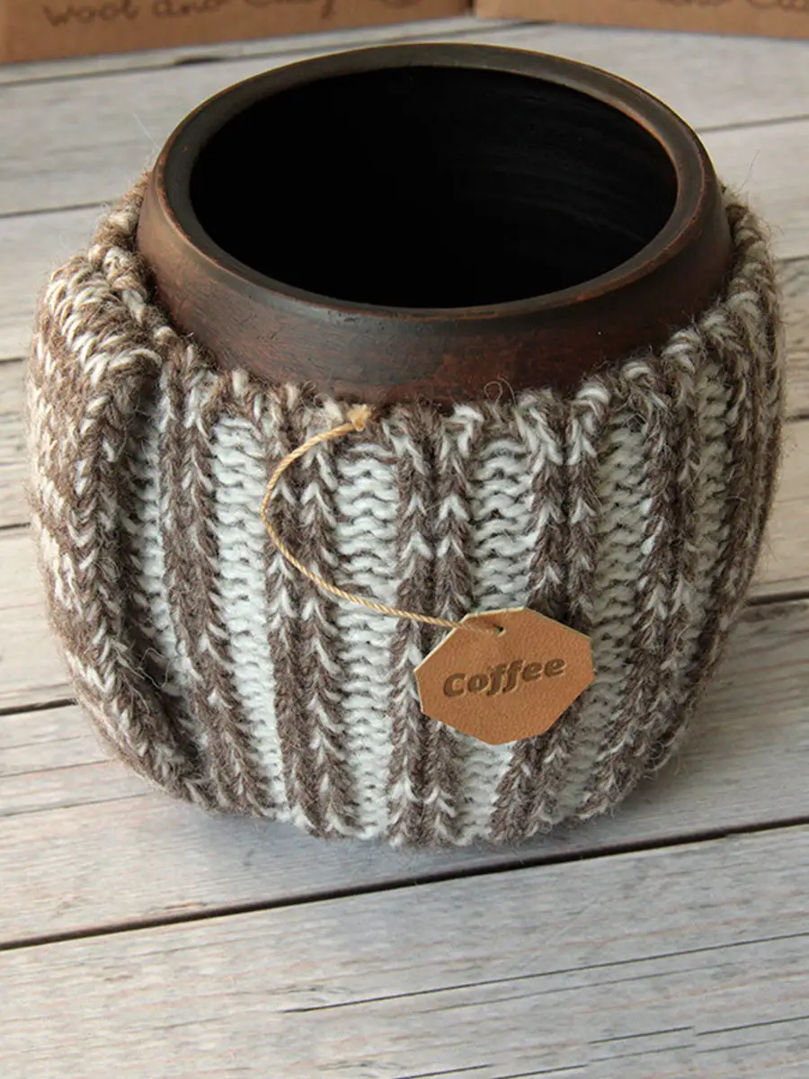 Вязаная кружка Кофе с молоком