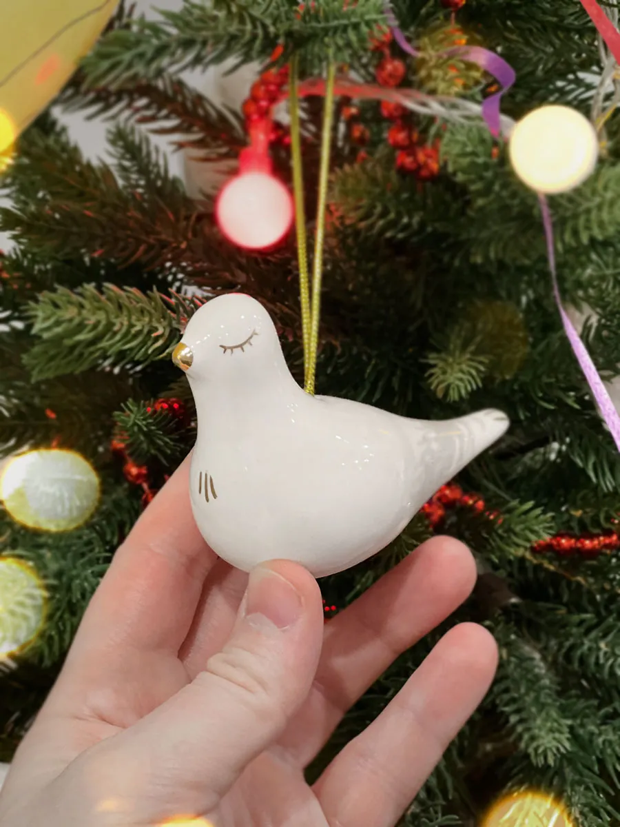 Елочная игрушка Новогодняя птичка