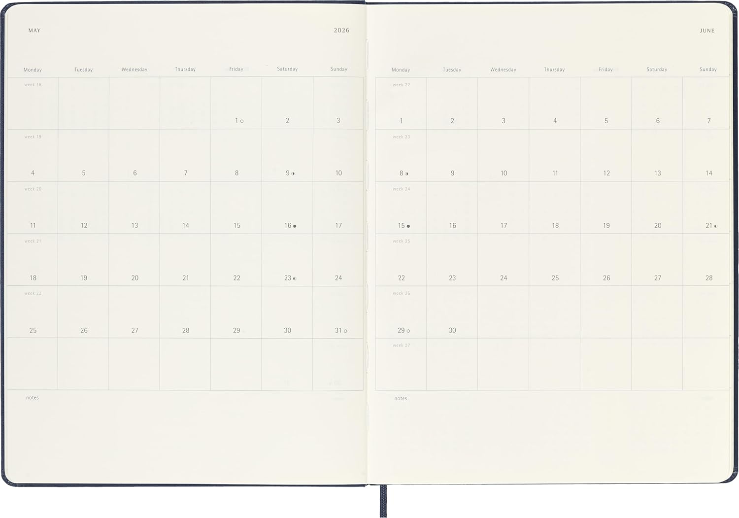 Еженедельник Classic Wknt XL синий сапфир 2026