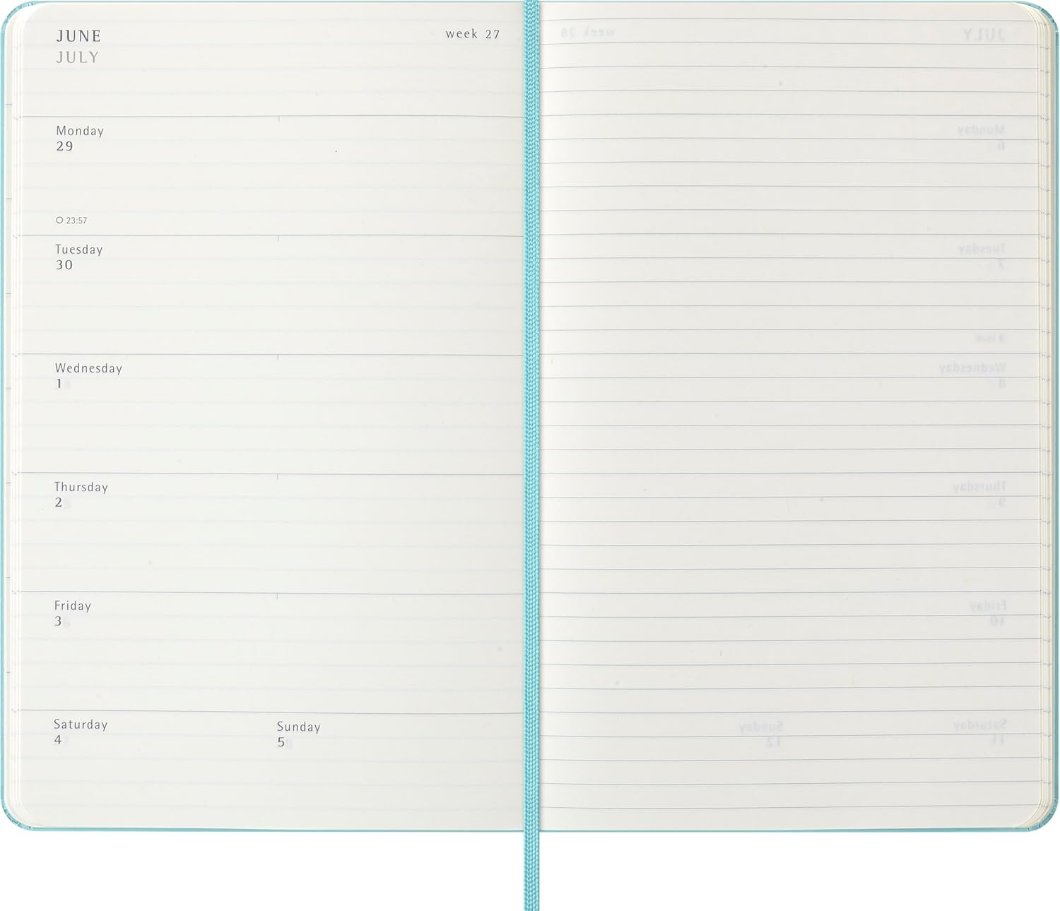 Еженедельник Classic Wknt Large аквамарин 2026