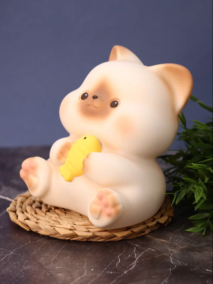 Копилка Cat with fish 17 см