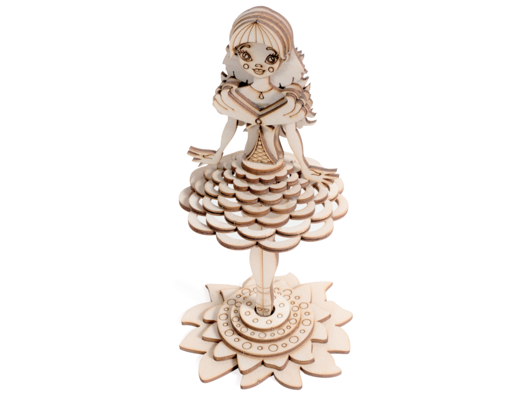 Конструктор 3D деревянный подвижный Lemmo Дюймовочка