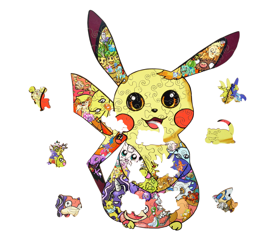 Деревянный пазл Пикачу