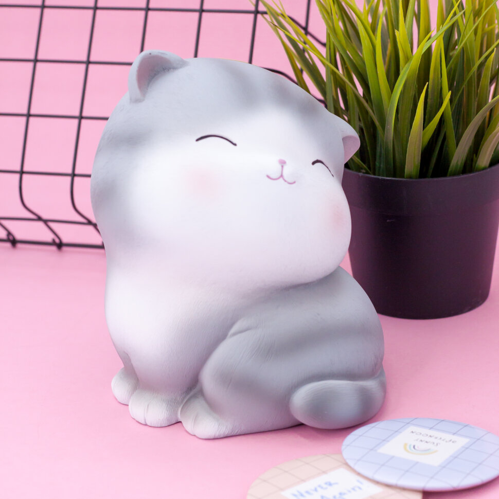 Копилка Gray cat (paws together)